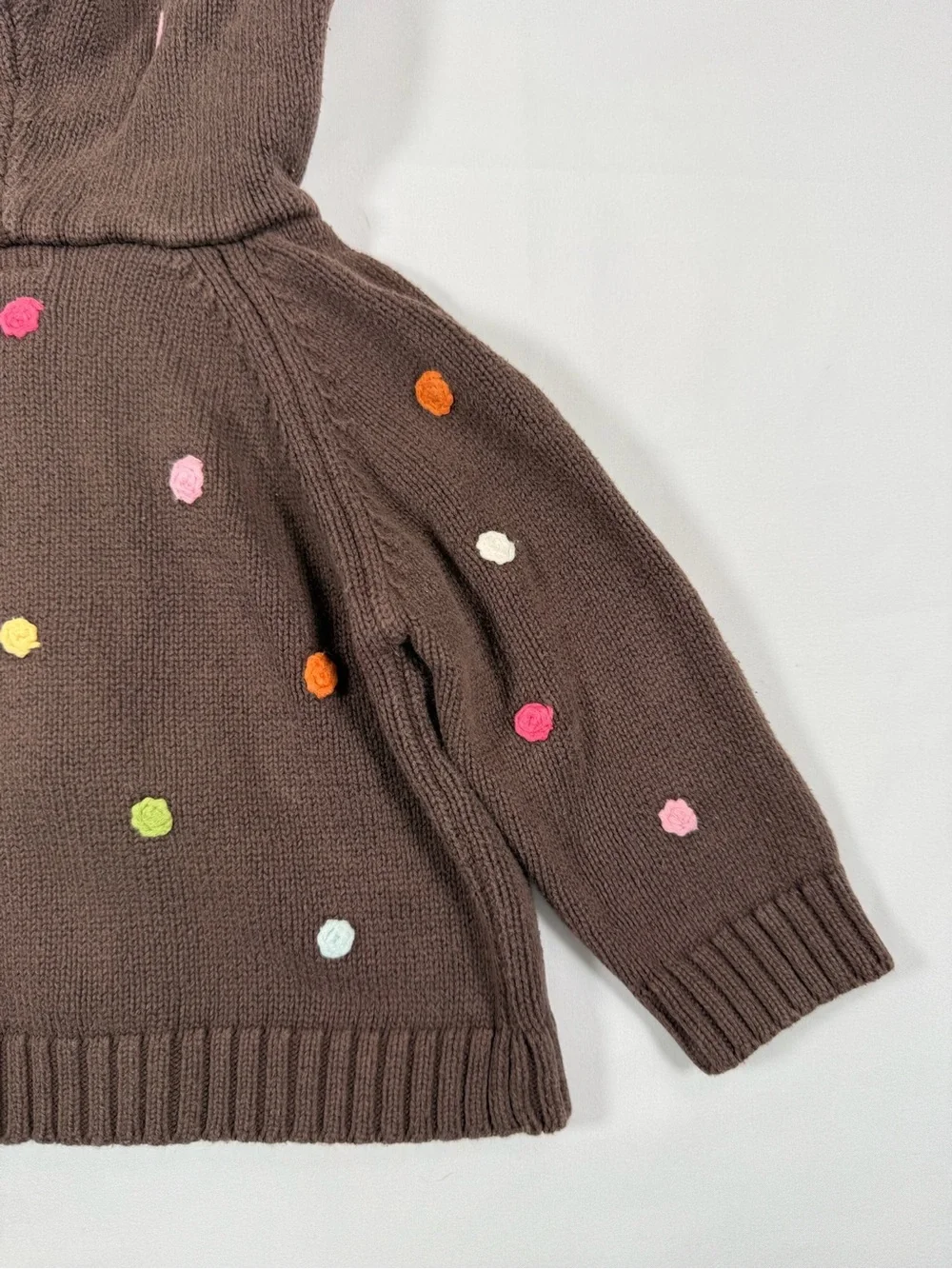 VINTAGE GYMBOREE Toddler Girls 2007 Botanical Babies Hooded Zip Cardigan 12-18M